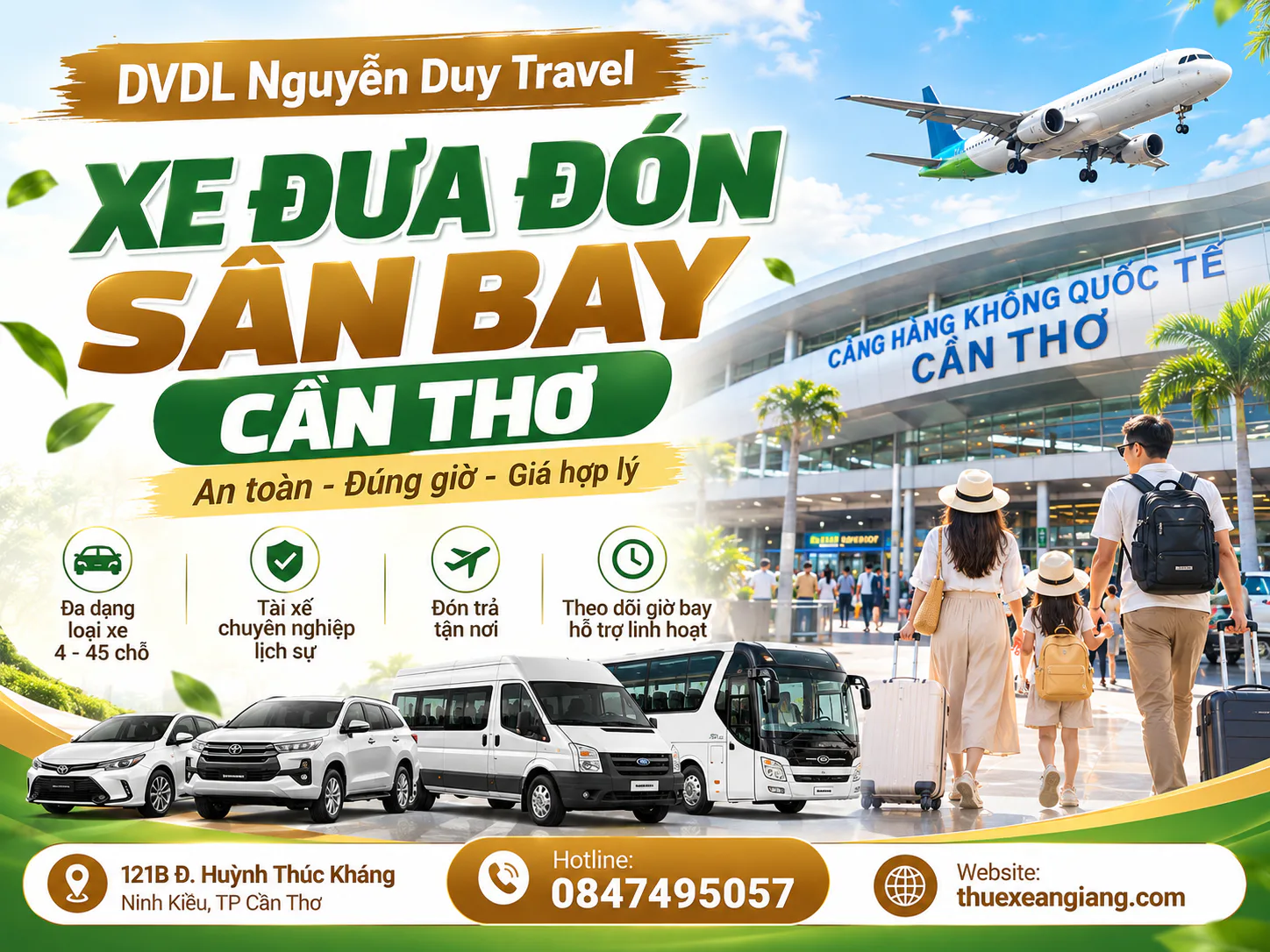 Xe Đưa Đón Sân Bay Cần Thơ Từ An Giang
